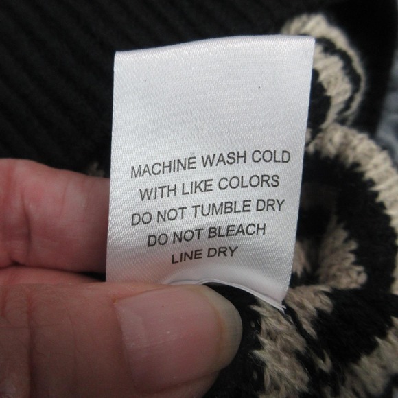 78 & Sunny Sweater Womens Large Tan Black Stripe Knit Pullover Acrylic - Picture 7 of 10